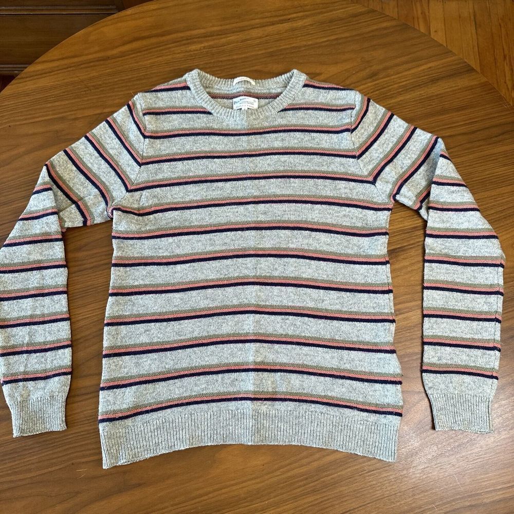 GANT RUGGER The Skipper Stripe Knit Sweater Cotton Wool Alpaca Blend Size S